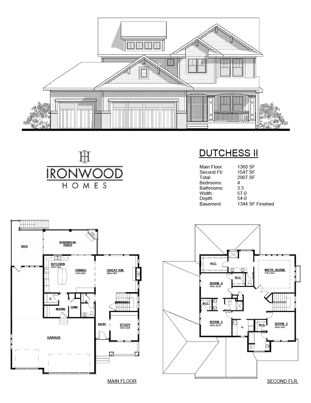 Dutchess II floor plan info sheet