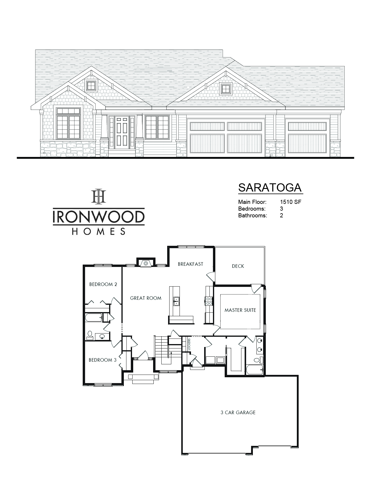 Saratoga II floor plan sheet